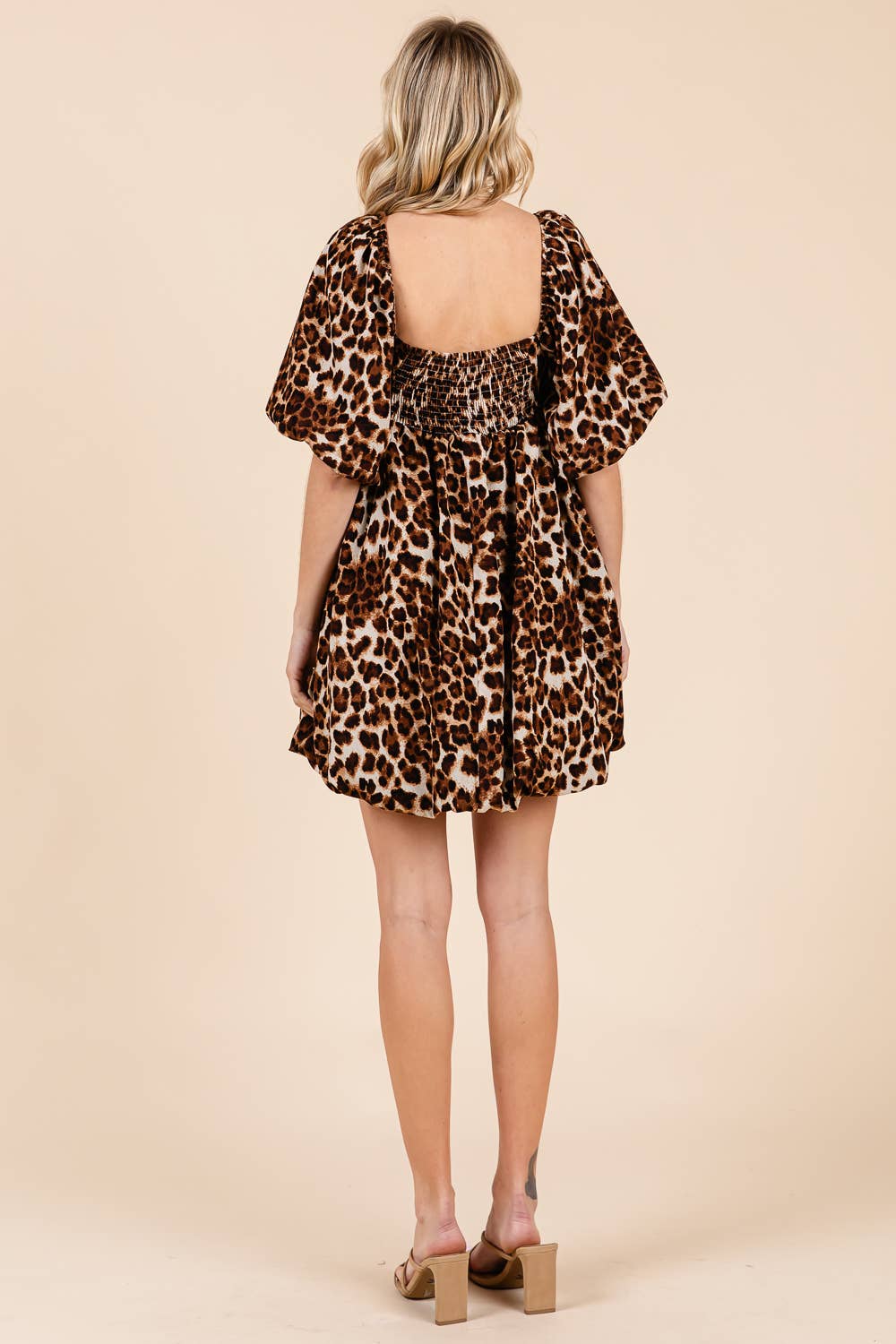 Leopard Babydoll Mini Dress