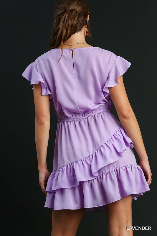 Lilac ruffle dress