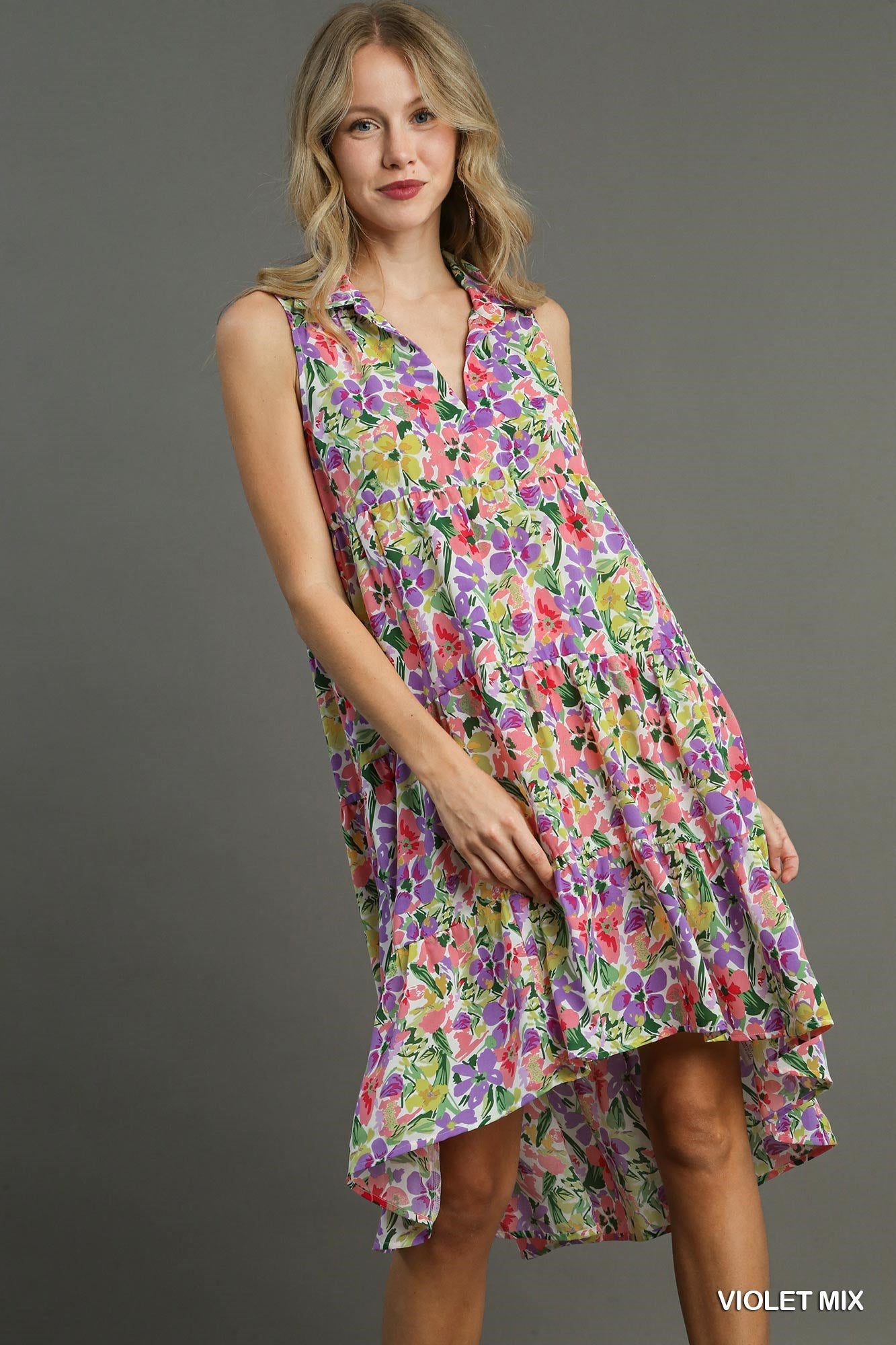 Violet Floral Dress