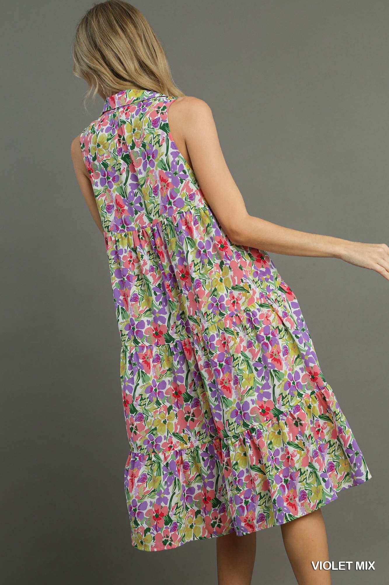 Violet Floral Dress