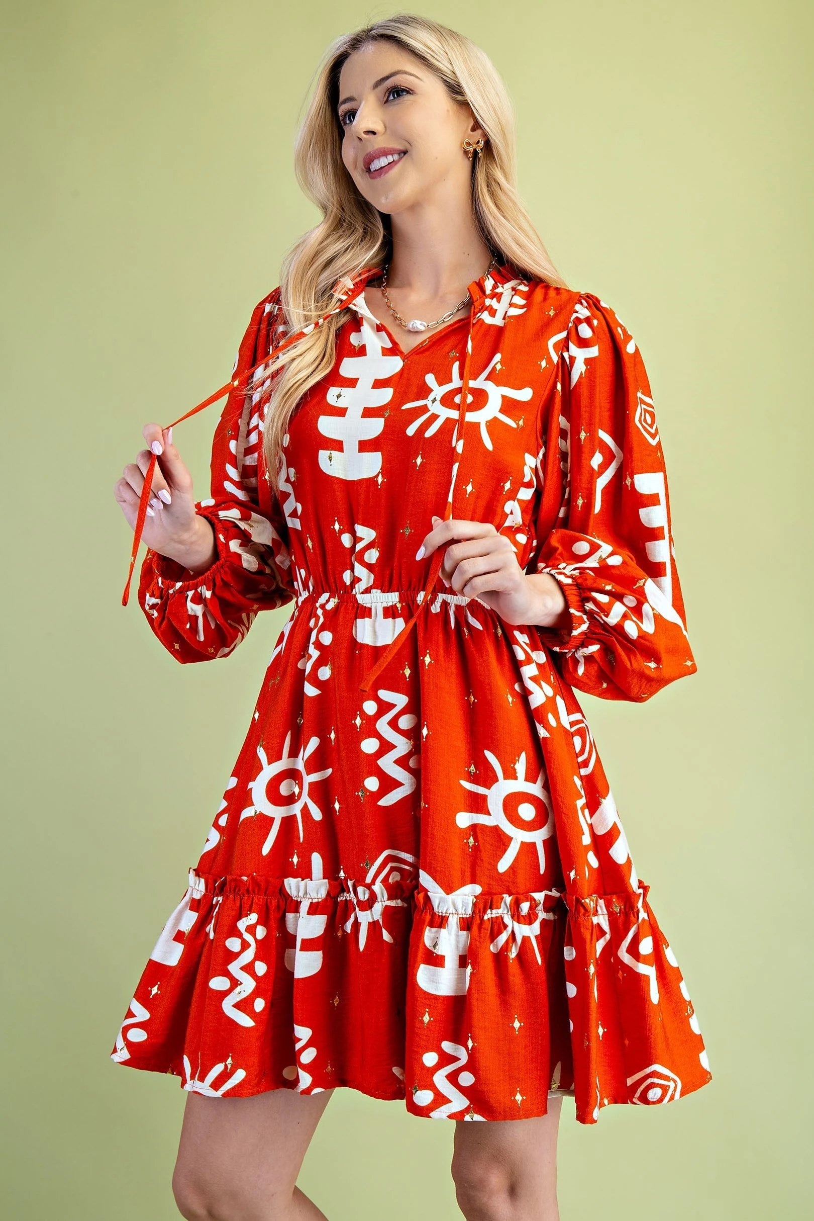 abstract design dress Abstract Print One Shoulder Dress