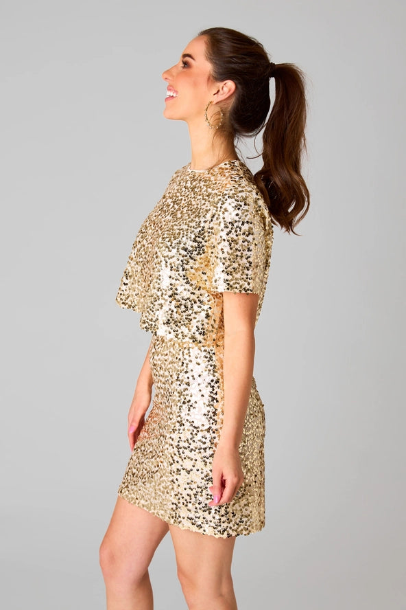 Spicy Sequin Top & Skirt SET