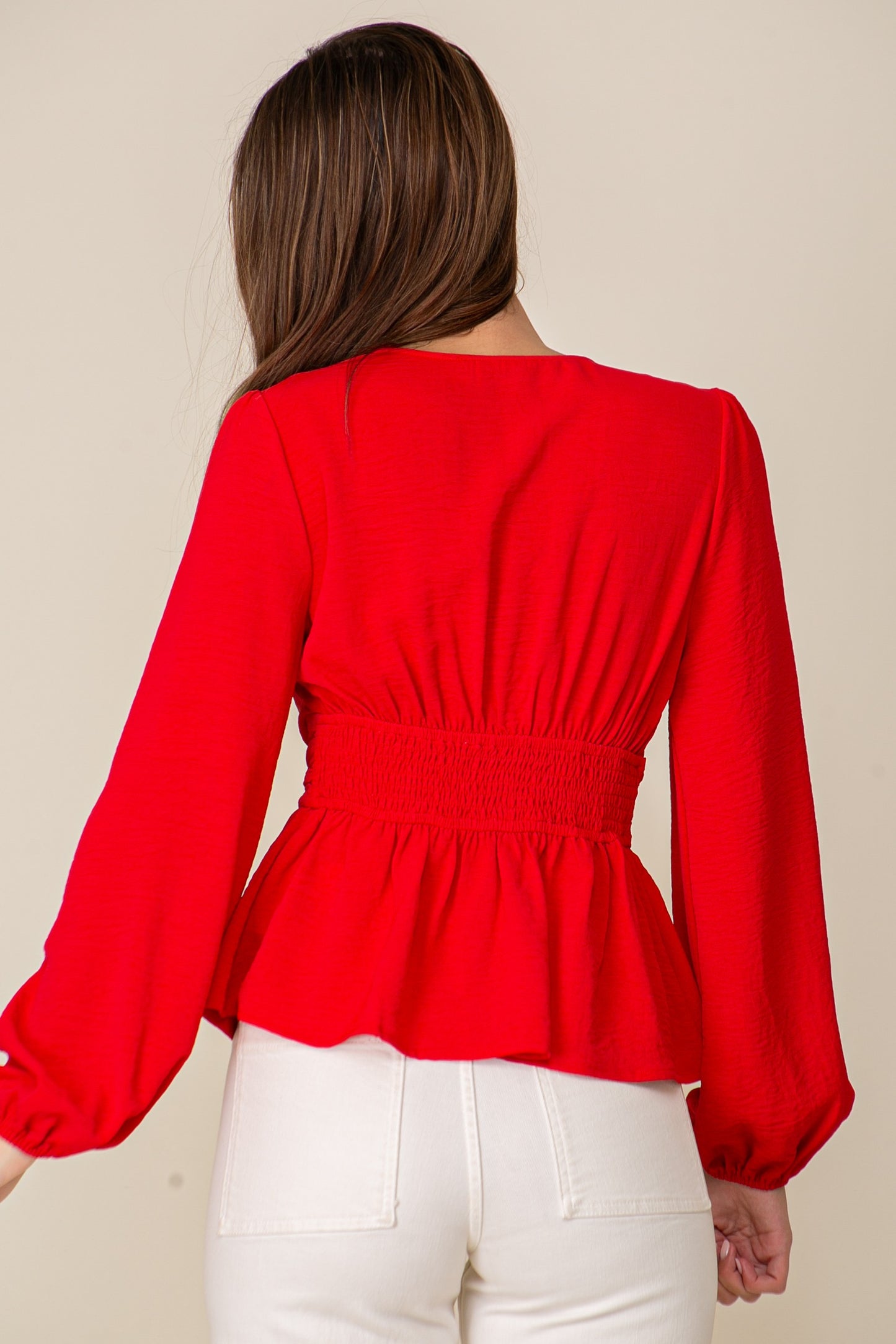 Rosette Peplum Top