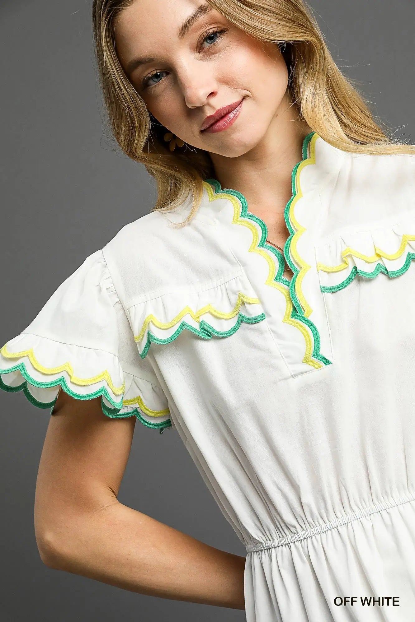 Scalloped Trim Dress