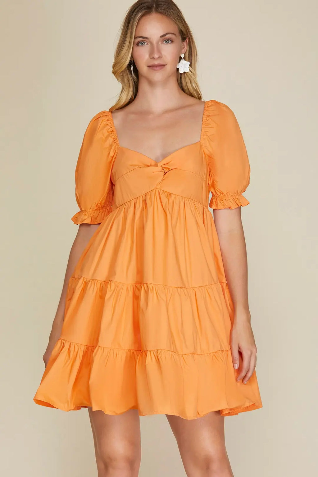 Orange Tiered Dress