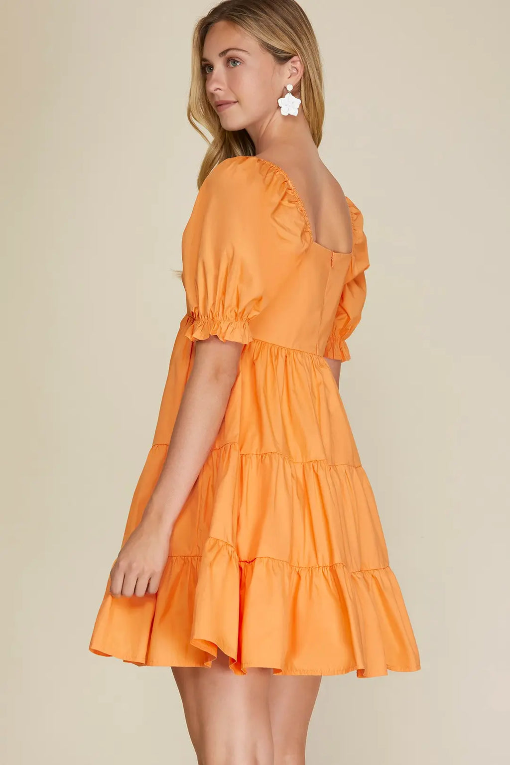 Orange Tiered Dress