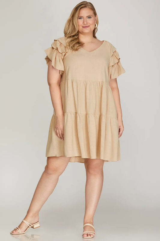 Ruffle Slv Dress