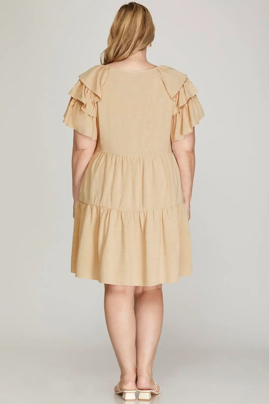 Ruffle Slv Dress