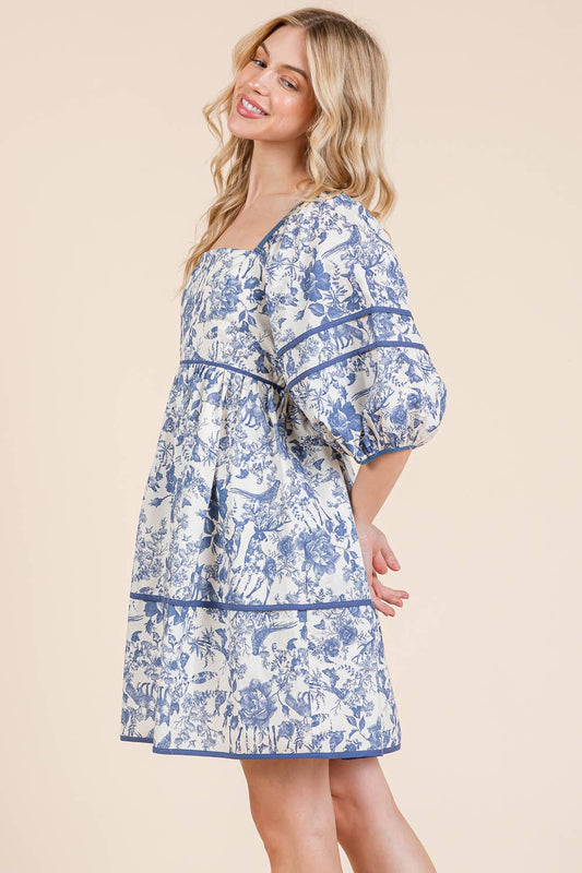 Floral Tiered Mini Dress