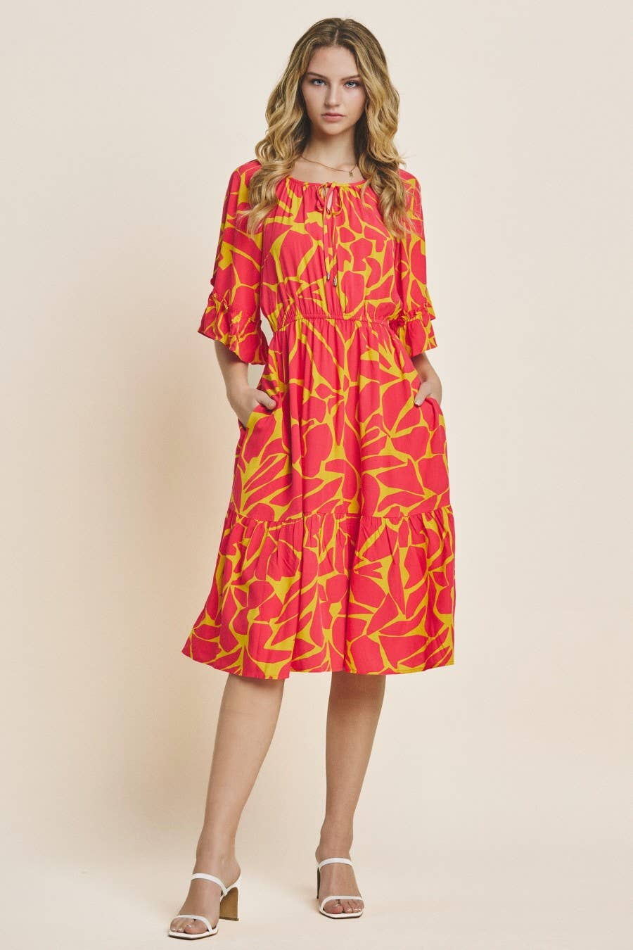 Geo Pattern Midi Dress