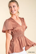 Rose gold peplum