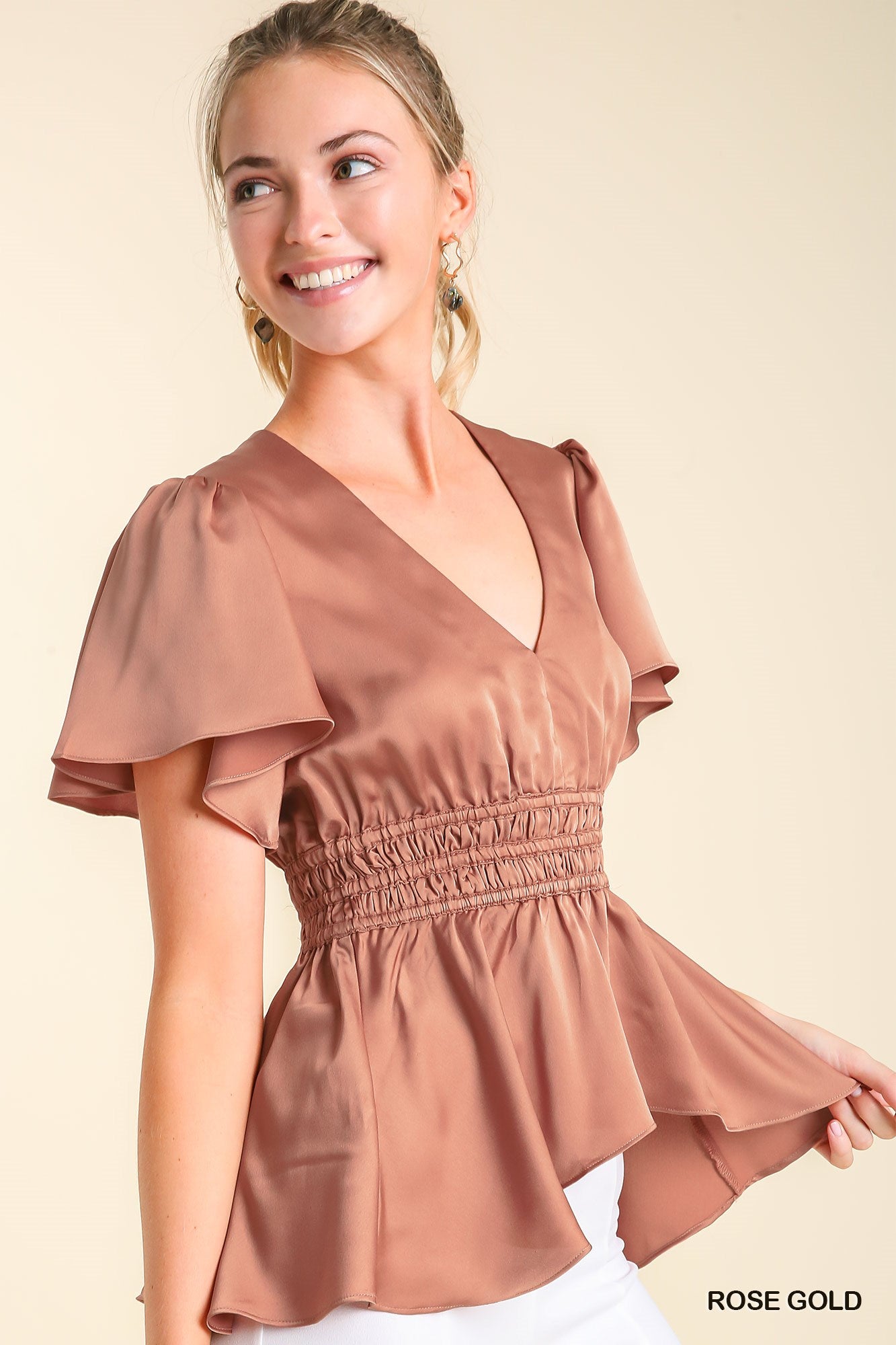 Rose gold peplum