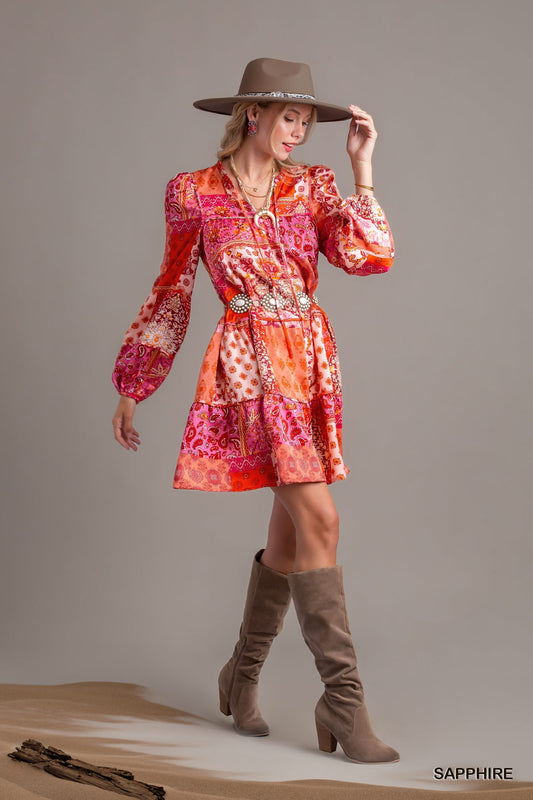 Pink Patchwork Dress