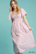 Pink stripe midi