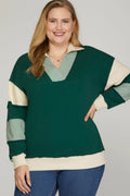 Patched Polo Sweater