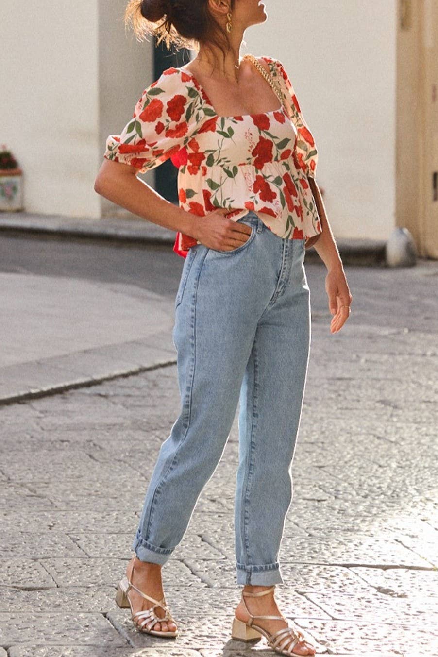 Rosie Floral peplum top