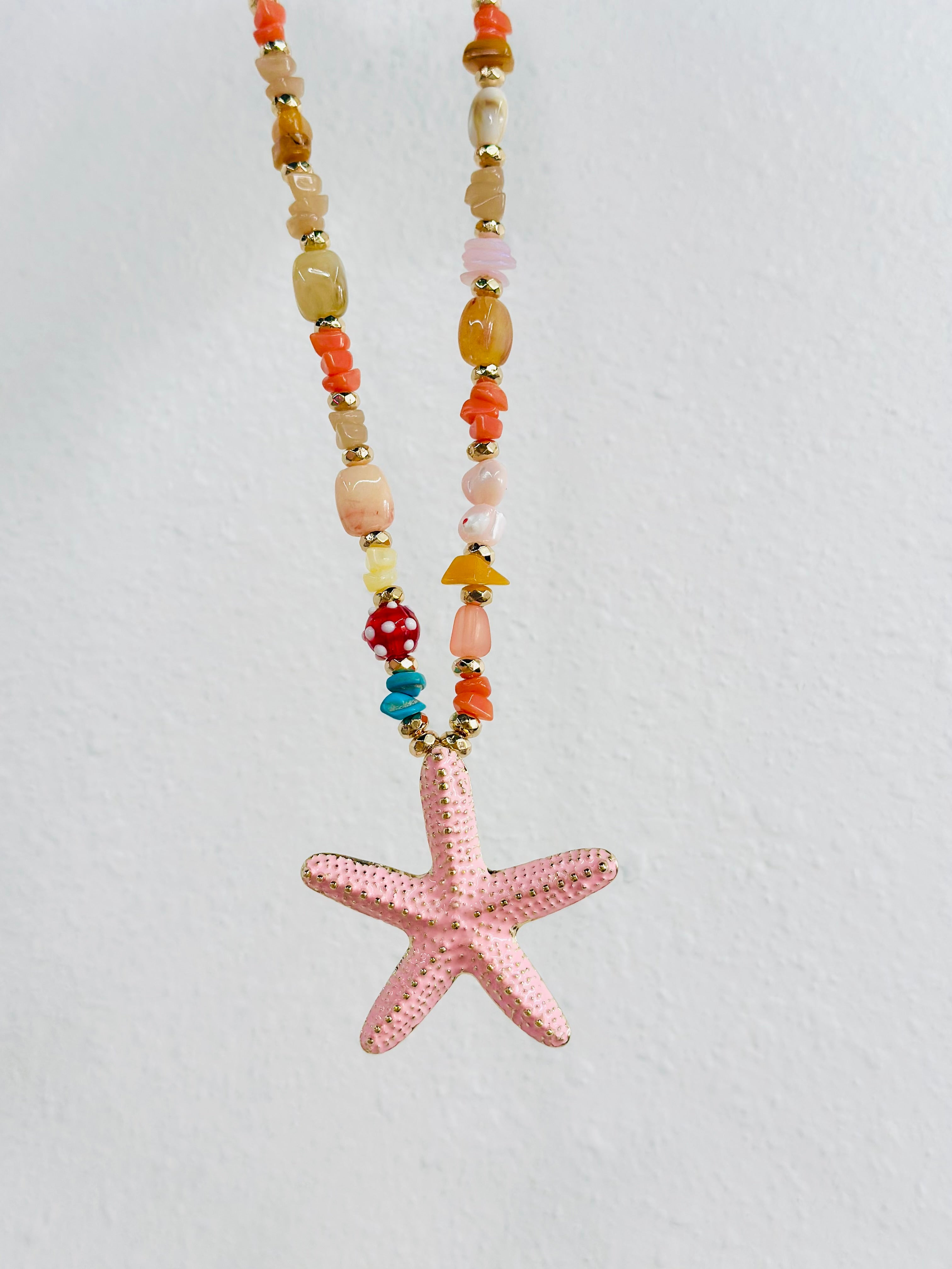 Pink Starfish Necklace