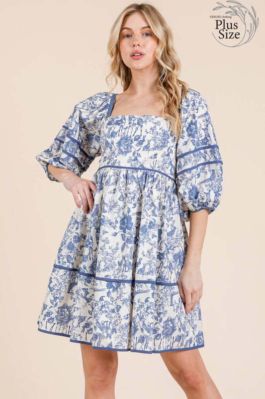 Floral Tiered Mini Dress