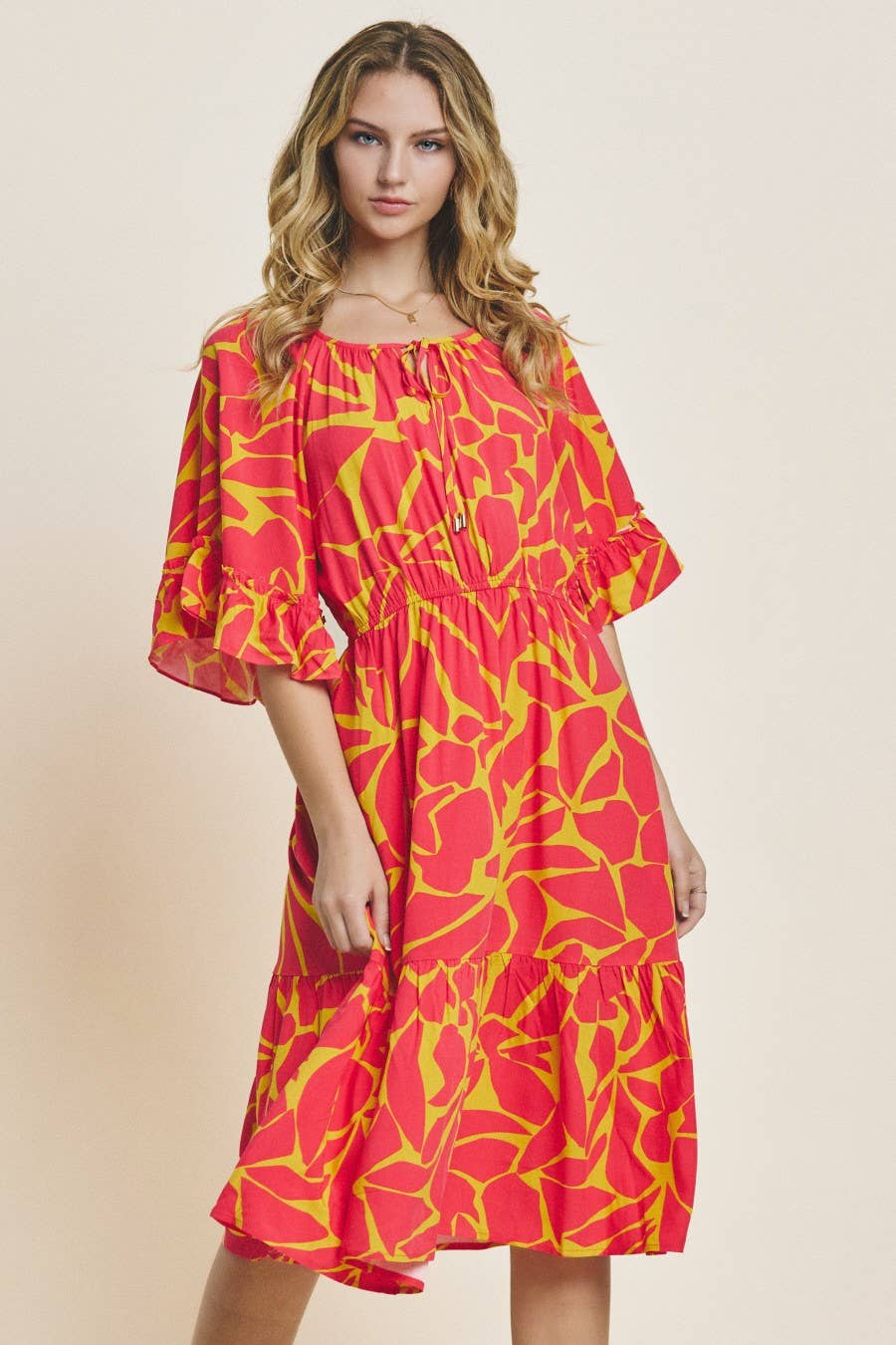Geo Pattern Midi Dress