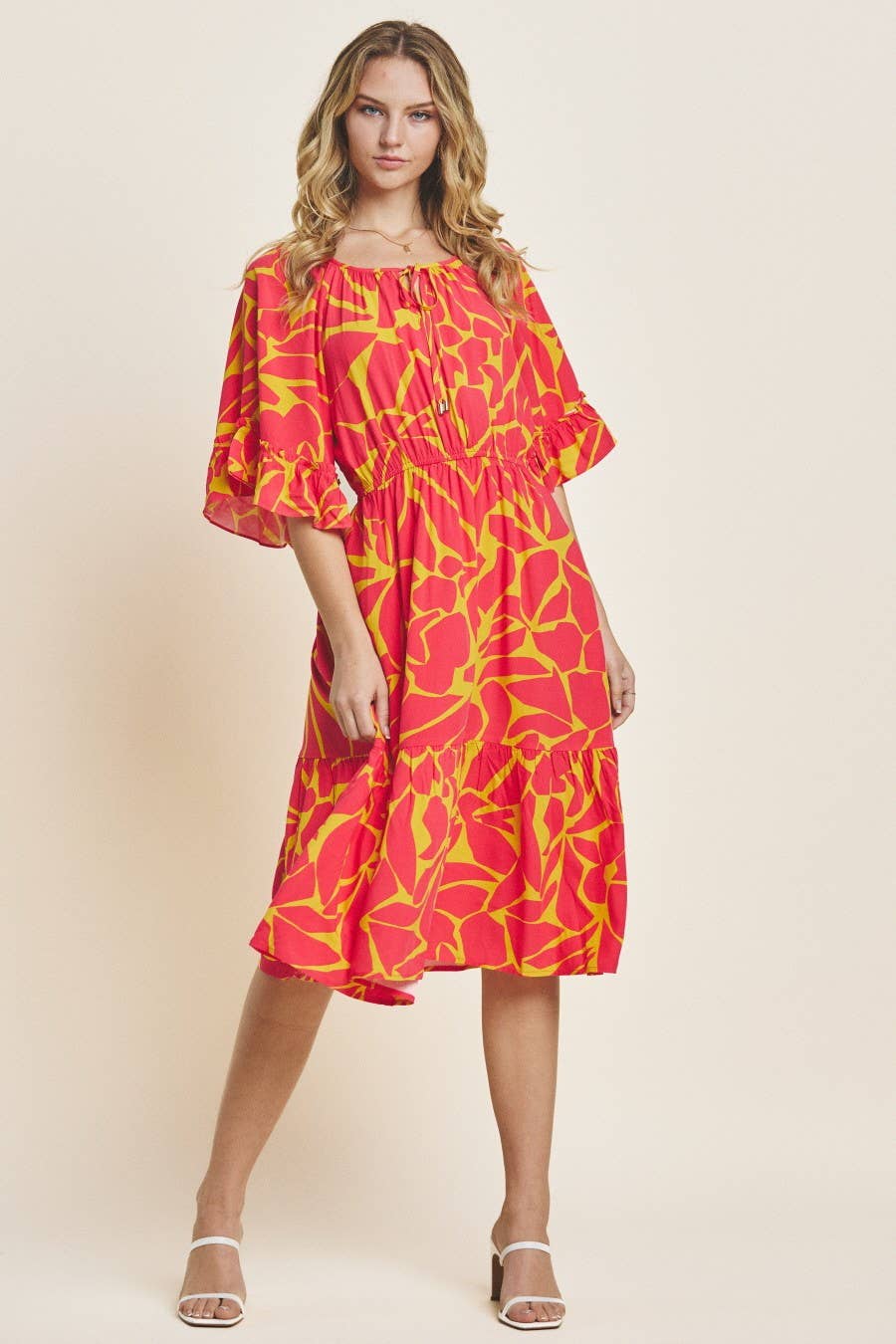 Geo Pattern Midi Dress