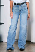 Studded wideleg denim