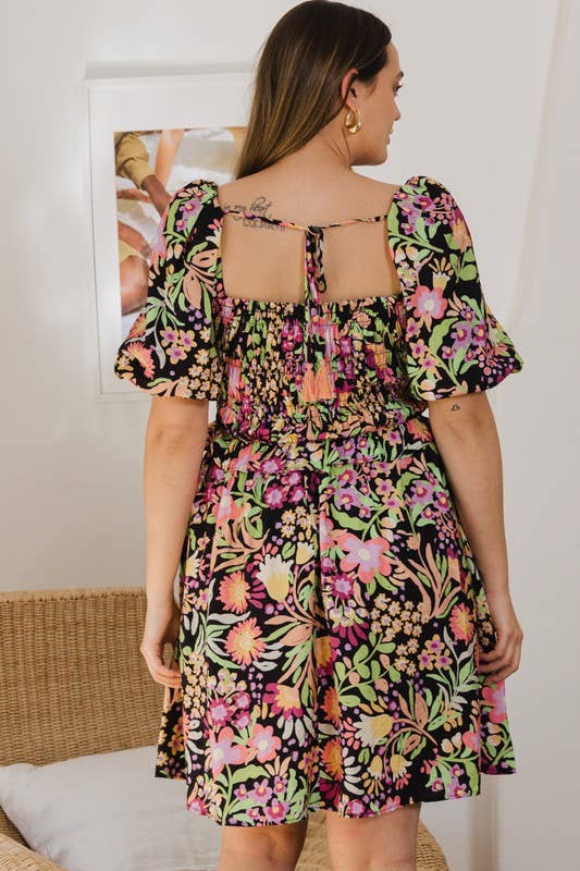 Floral Tie-Back Dress