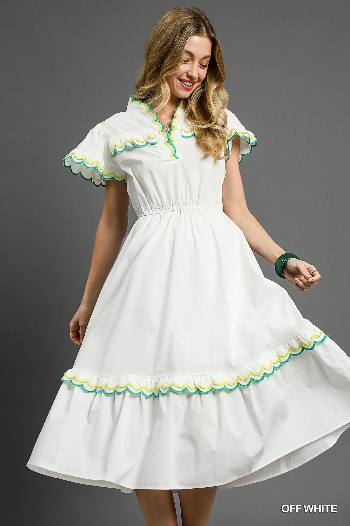 Scalloped Trim Dress