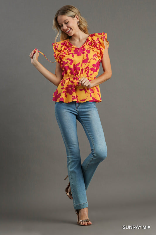 Katy Ruffle SLV Top