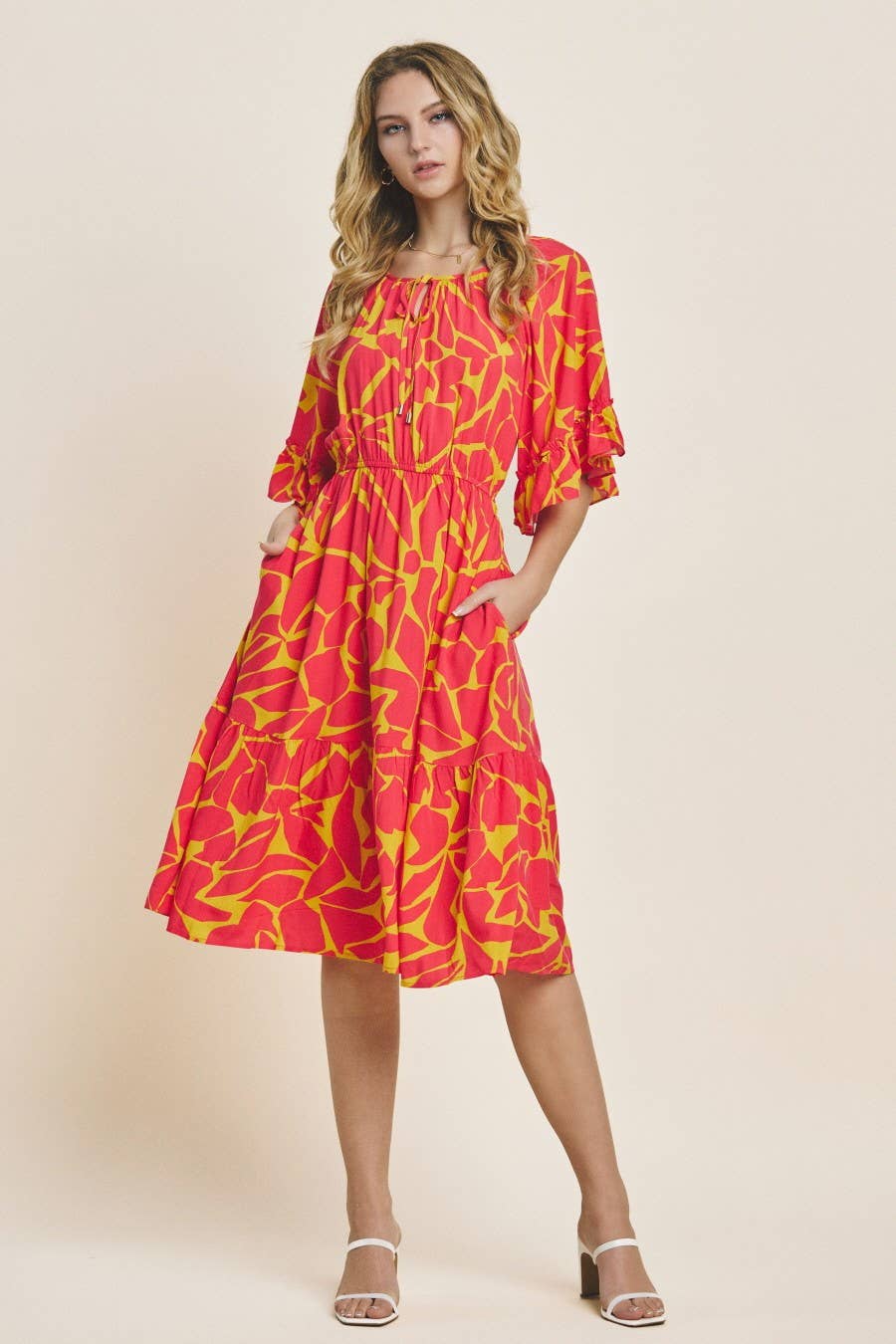 Geo Pattern Midi Dress