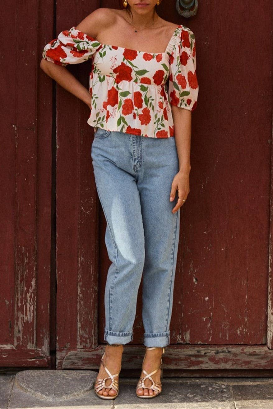 Rosie Floral peplum top