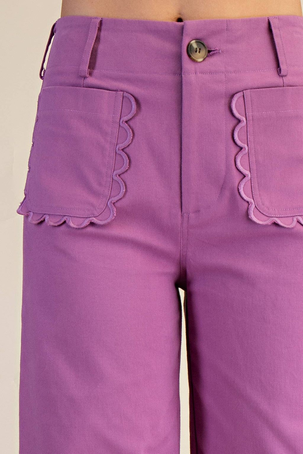 Wide-Leg Scallop Pant